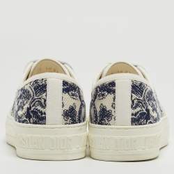 Dior White/Blue Canvas Walk'n'Dior  Sneakers Size 35.5