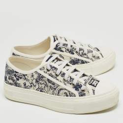 Dior White/Blue Canvas Walk'n'Dior  Sneakers Size 35.5