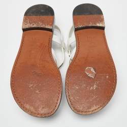 Dior White Leather J'adior Strappy Flat Sandals Size 36