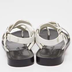 Dior White Leather J'adior Strappy Flat Sandals Size 36