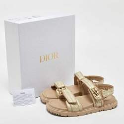 Dior Beige Woven Raffia DiorAct Sandals Size 41