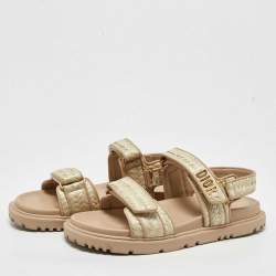 Dior Beige Woven Raffia DiorAct Sandals Size 41