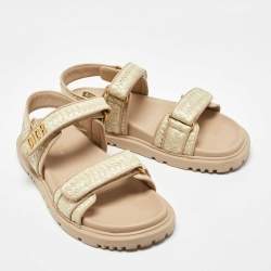Dior Beige Woven Raffia DiorAct Sandals Size 41