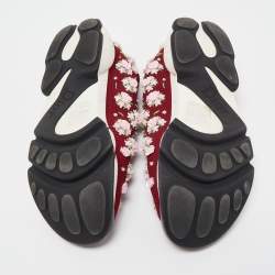 Pre Owned Dior Burgundy Mesh Fusion Slip On Sneakers Size 38