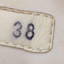 Pre Owned Dior White Fabric and PVC D-Connect Lace Up Sneakers Size 38