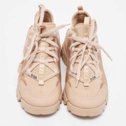 Dior Beige Fabric and PVC D-Connect Sneakers Size 36.5