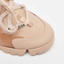 Dior Beige Fabric and PVC D-Connect Sneakers Size 36.5