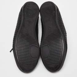 Pre Owned Dior Black Suede and Woven Leather Lace Up Sneakers Size 37