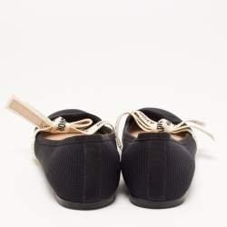Dior Black Canvas Miss jadior Ballet Flats Size 38.5