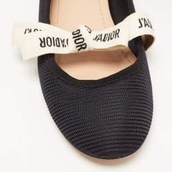 Dior Black Canvas Miss jadior Ballet Flats Size 38.5