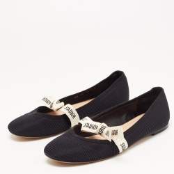 Dior Black Canvas Miss jadior Ballet Flats Size 38.5