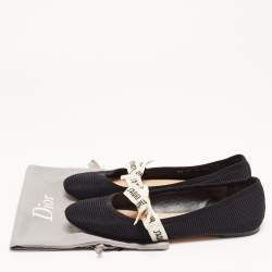 Dior Black Canvas Miss jadior Ballet Flats Size 38.5