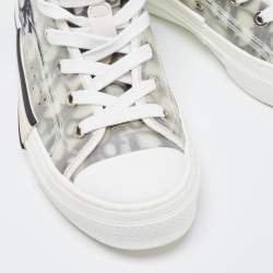 Dior Two Tone Oblique Mesh and Rubber B23 High Top Sneakers Size 35.5
