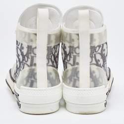 Dior Two Tone Oblique Mesh and Rubber B23 High Top Sneakers Size 35.5