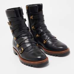 Pre Owned Dior Black Leather Wildior Ankle Boots Size 39