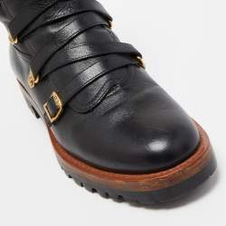 Pre Owned Dior Black Leather Wildior Ankle Boots Size 39