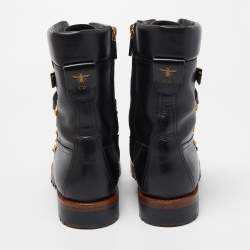 Pre Owned Dior Black Leather Wildior Ankle Boots Size 39