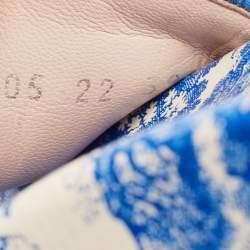 Pre Owned Dior Blue/White Embroidered Canvas Toile De Jouy Dway Slides Size 39