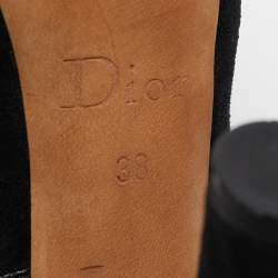 Pre Owned Dior Black Suede and Leather Mary Jane Pumps Size 38