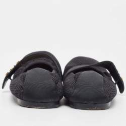 Pre Owned Dior Black Knit Fabric Mary Jane Ballet Flats Size 39