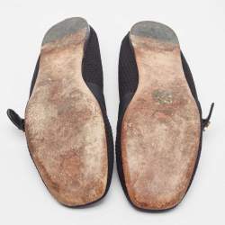 Pre Owned Dior Black Knit Fabric Mary Jane Ballet Flats Size 39