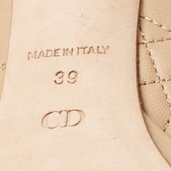 Pre Owned Dior Beige Quilted Leather and Patent Pumps Size 39
