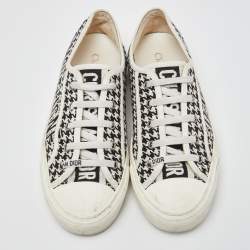 Dior White/Black Embroidered Canvas 30 Montaigne Walk'n'Dior Sneakers Size 38.5