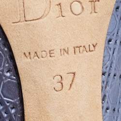 Dior Metallic Blue Micro Cannage Leather Cherie Pumps Size 37