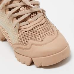 Dior Beige Leather and Mesh D-Connect Sneakers Size 39