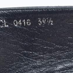 Dior Blue Leather and Denim Crystal Embellished Flat Espadrilles Size 39.5