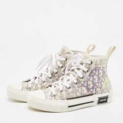 Dior White/Black PVC And Oblique Mesh B23 High-Top Sneakers Size 37
