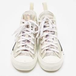 Dior White/Black PVC And Oblique Mesh B23 High-Top Sneakers Size 37