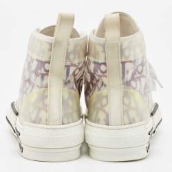 Dior White/Black PVC And Oblique Mesh B23 High-Top Sneakers Size 37