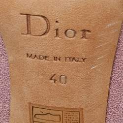 Pre Owned Dior Pink Fabric and Satin Bow Round Toe Pumps Size 40