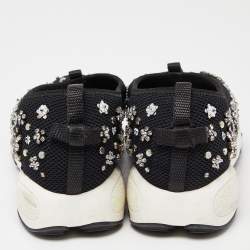 Pre Owned Dior Black Embellished Mesh Fusion Sneakers Size 38