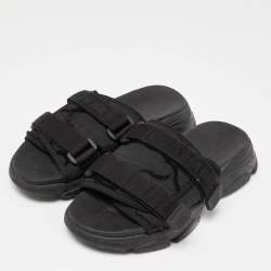 Dior Black Fabric D-Wander Sandals Size 40