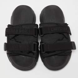 Dior Black Fabric D-Wander Sandals Size 40