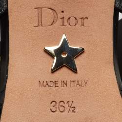 Dior Black Mesh and Leather Fishnet D-Dior Mules Size 36.5