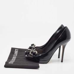 Pre Owned Dior Black Leather  Bow Detail Peep Toe Pumps Size 37