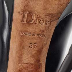 Pre Owned Dior Black Leather  Bow Detail Peep Toe Pumps Size 37