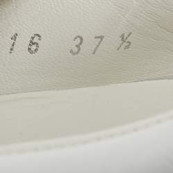 Pre Owned Dior White Leather Daisy Flower Embellished Slip On Sneakers Size 37.5