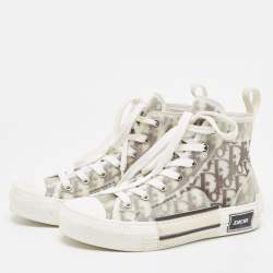 Dior Black/White Oblique Mesh and Rubber B23 High Top Sneakers Size 36.5