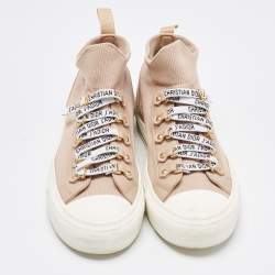 Dior Pink Knit Fabric Walk'n'Dior High Top Sneakers Size 37