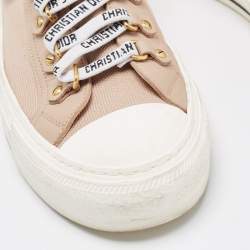 Dior Pink Knit Fabric Walk'n'Dior High Top Sneakers Size 37