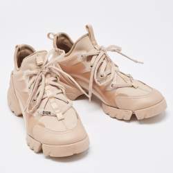 Dior Beige Neoprene and PVC  D-Connect Sneakers Size 38