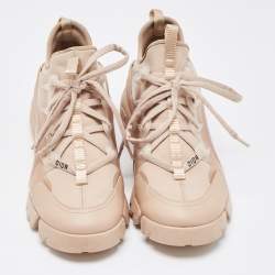 Dior Beige Neoprene and PVC  D-Connect Sneakers Size 38