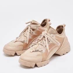 Dior Beige Neoprene and PVC  D-Connect Sneakers Size 38