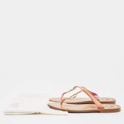 Dior Pink Patent Leather CD Thong Flats Size 39