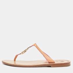 Dior Pink Patent Leather CD Thong Flats Size 39