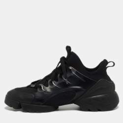 Dior Black Leather and Neoprene D-Connect Sneakers Size 39